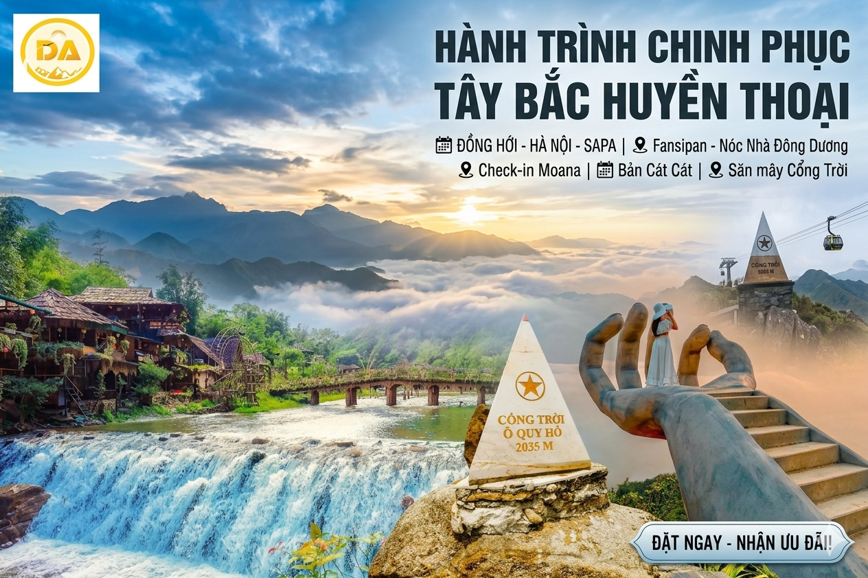 ĐỒNG HỚI – HÀ NỘI – SAPA – MOANA – FANSIPAN - BẢN CÁT CÁT–CỔNG TRỜI Ô QUÝ HỒ