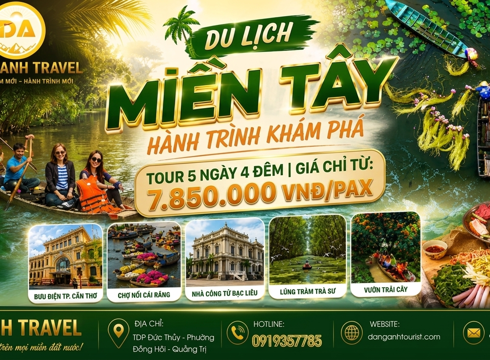 ĐỒNG HỚI – TP.HCM – BẠC LIÊU – CÀ MAU – CẦN THƠ – TP.HCM – DINH ĐỘC LẬP –ĐỒNG HỚI