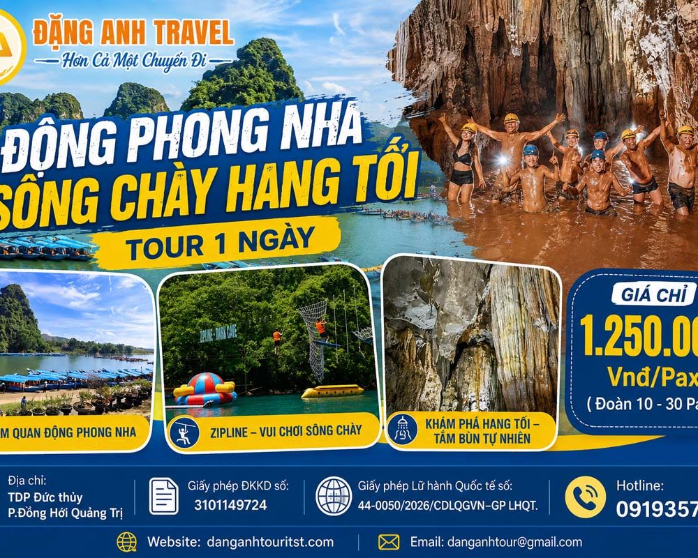 ĐỘNG PHONG NHA – SÔNG CHÀY HANG TỐI