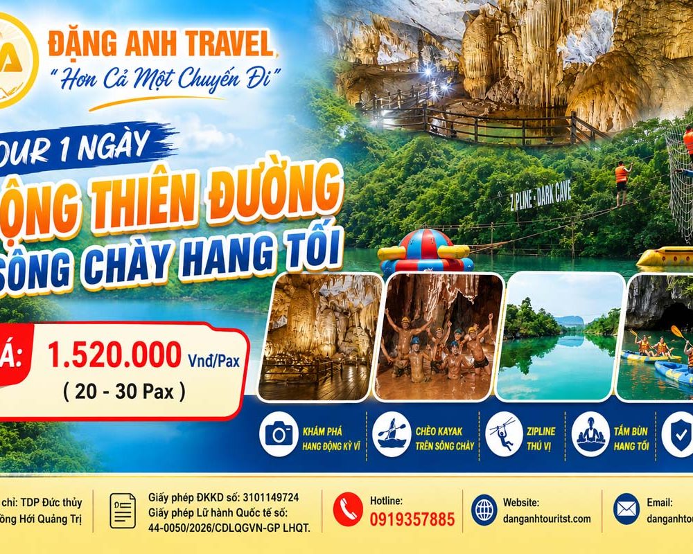 ĐỘNG THIÊN ĐƯỜNG – SÔNG CHÀY HANG TỐI